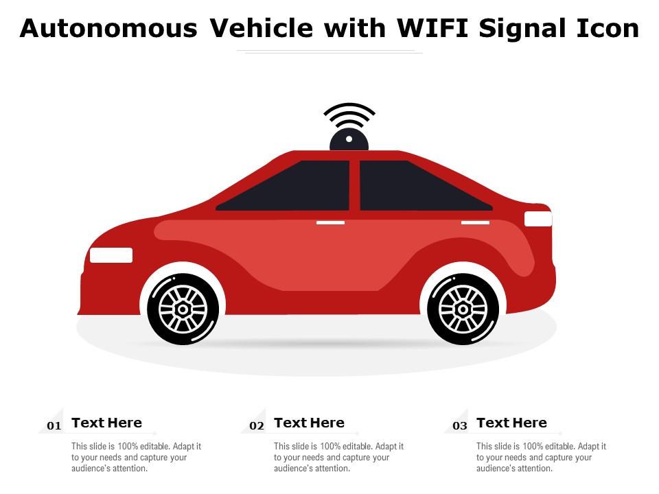 Autonomous vehicle with wifi signal icon Slide01