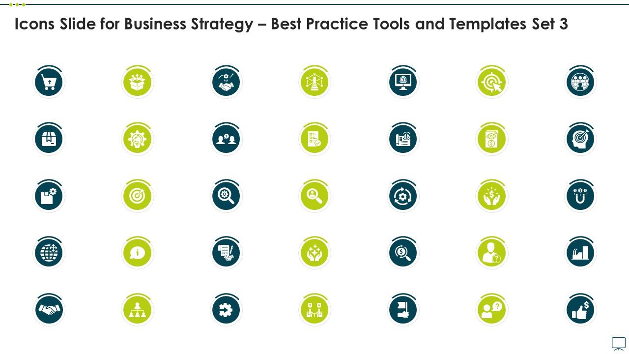 B56 Icons Slide For Business Strategy Best Practice Tools And Templates Set 3 Ppt Brochure Slide01
