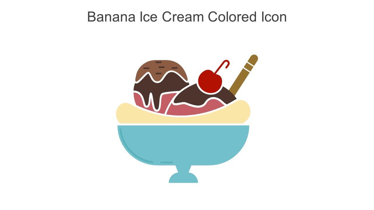 Banana Ice Cream Colored Icon In Powerpoint Pptx Png And Editable Eps Format