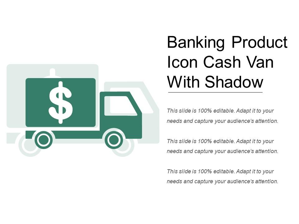 Banking product icon cash van with shadow Slide01