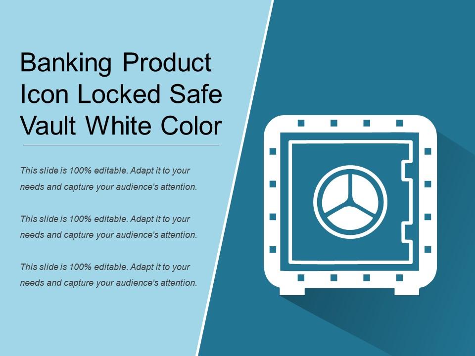Banking product icon locked safe vault white color Slide01