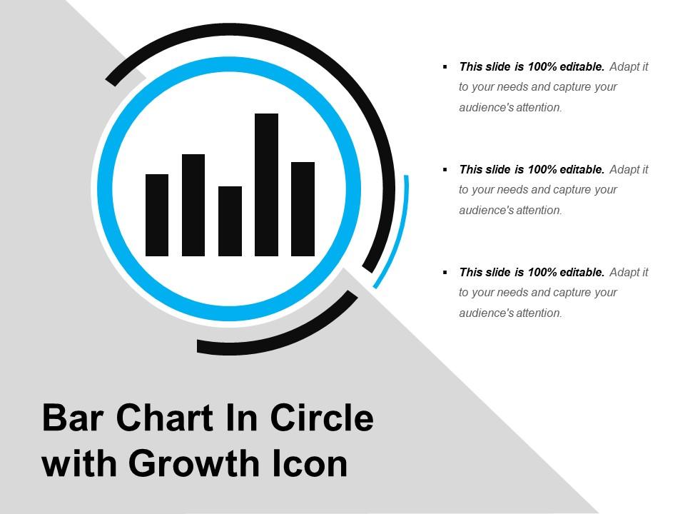 Bar chart in circle with growth icon Slide01