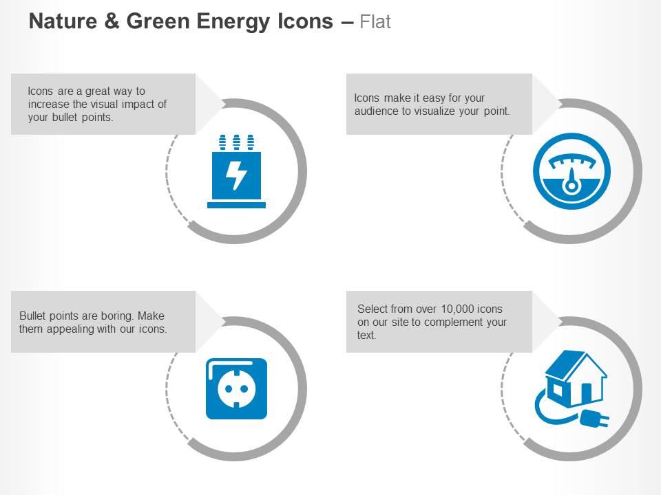 Battery voltage meter power socket home ppt icons graphics Slide01
