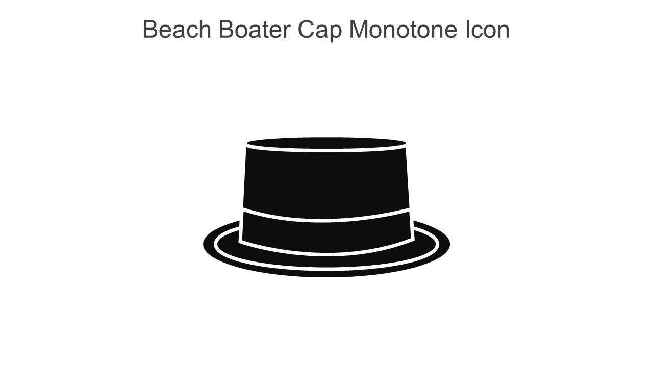 Beach Boater Cap Monotone Icon In Powerpoint Pptx Png And Editable Eps Format