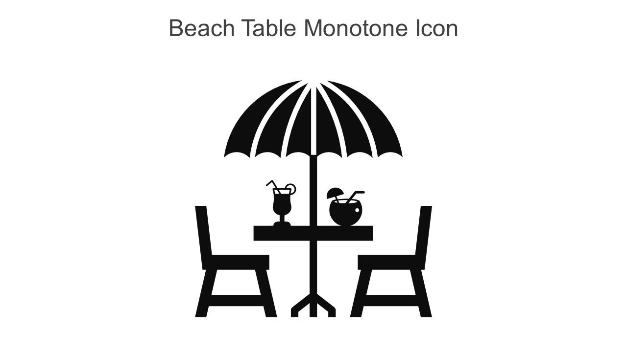 Beach Table Monotone Icon In Powerpoint Pptx Png And Editable Eps Format