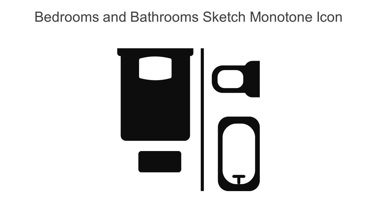Bedrooms And Bathrooms Sketch Monotone Icon In Powerpoint Pptx Png And Editable Eps Format Slide01