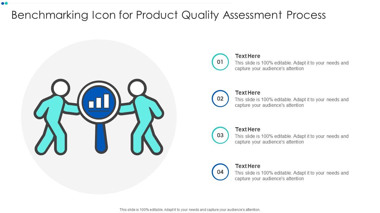 Benchmarking Icon For Product Quality Assessment Process Slide01