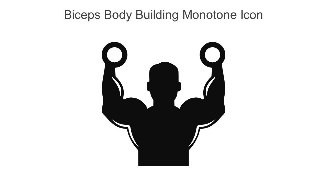Biceps Body Building Monotone Icon In Powerpoint Pptx Png And Editable Eps Format