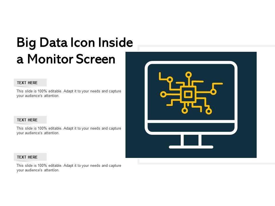 Big data icon inside a monitor screen Slide01