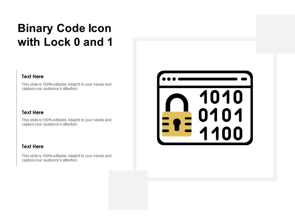 Binary code icon with lock 0 and 1 Slide01