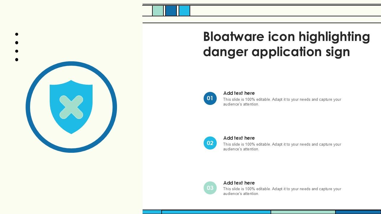 Bloatware Icon Highlighting Danger Application Sign Ppt Presentation