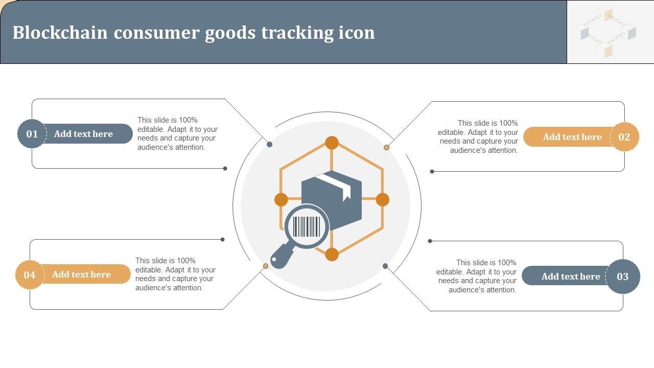 Blockchain Consumer Goods Tracking Icon Ppt Presentation