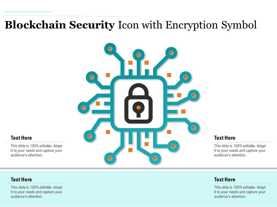 Blockchain security icon with encryption symbol Slide01
