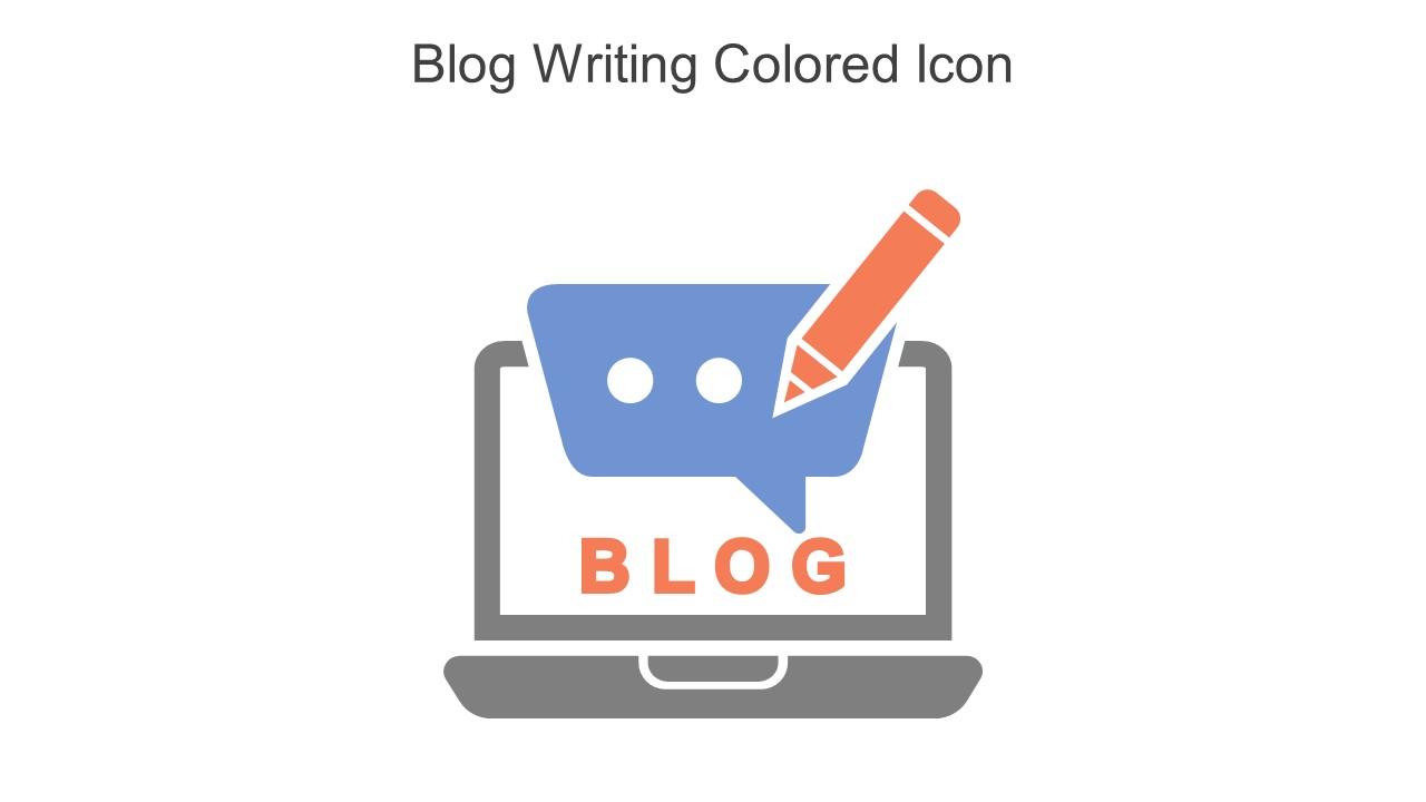 Blog Writing Colored Icon In Powerpoint Pptx Png And Editable Eps Format Slide01