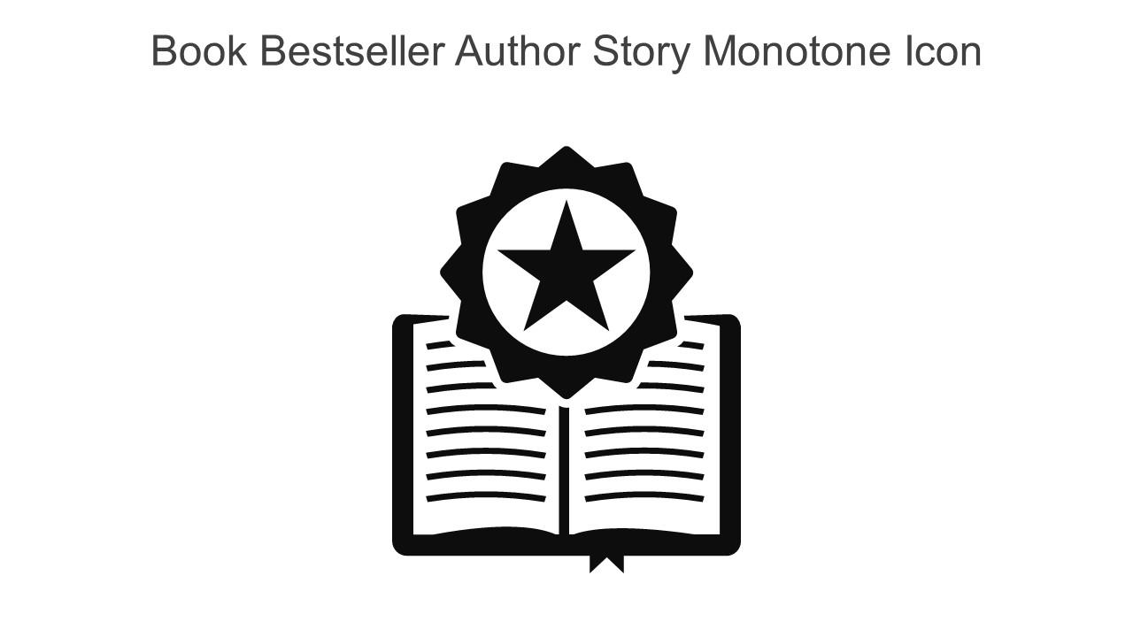 Book Bestseller Author Story Monotone Icon In Powerpoint Pptx Png And Editable Eps Format