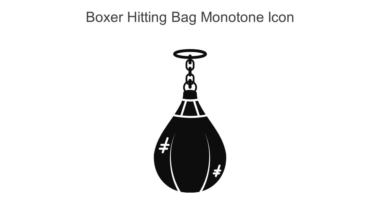 Boxer Hitting Bag Monotone Icon In Powerpoint Pptx Png And Editable Eps Format
