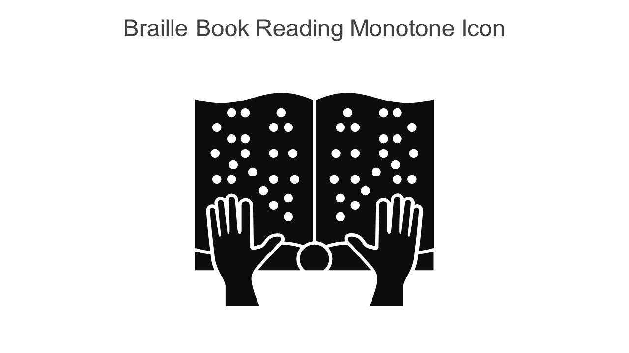 Braille Book Reading Monotone Icon In Powerpoint Pptx Png And Editable Eps Format
