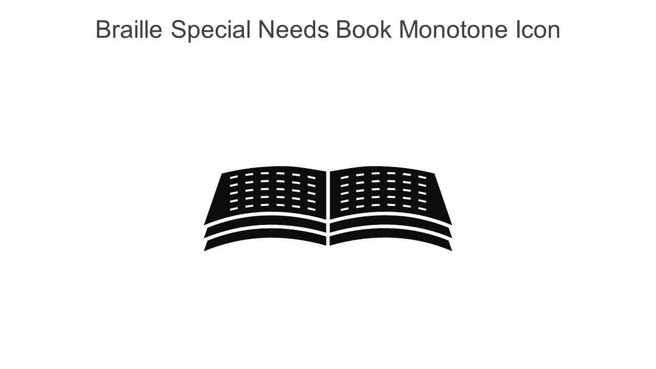 Braille Special Needs Book Monotone Icon In Powerpoint Pptx Png And Editable Eps Format