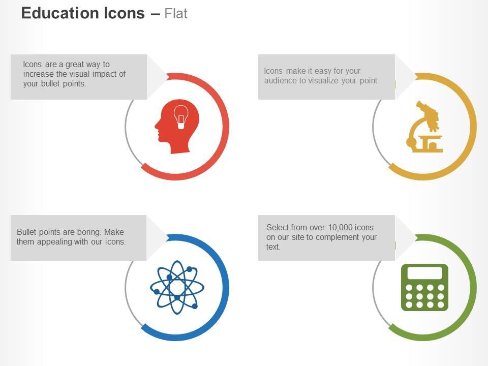 Brain laboratory science calculator ppt icons graphics Slide01