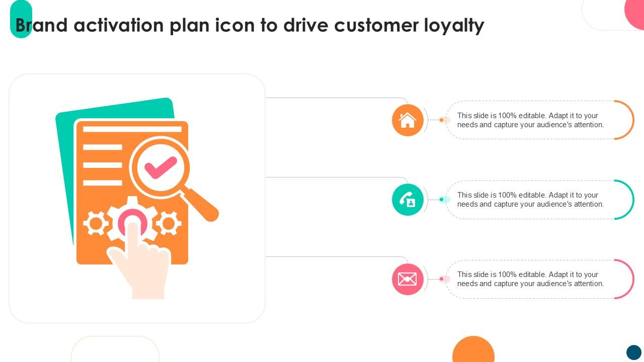 Brand Activation Plan Icon To Drive Customer Loyalty PPT Template