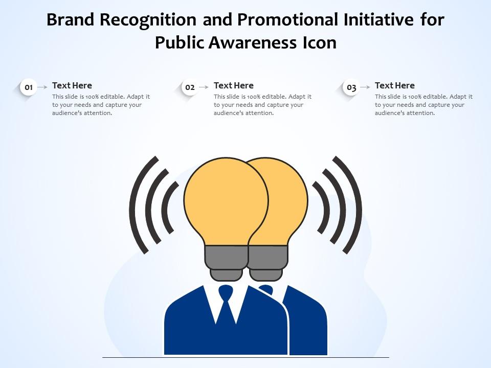 Brand recognition and promotional initiative for public awareness icon Slide01