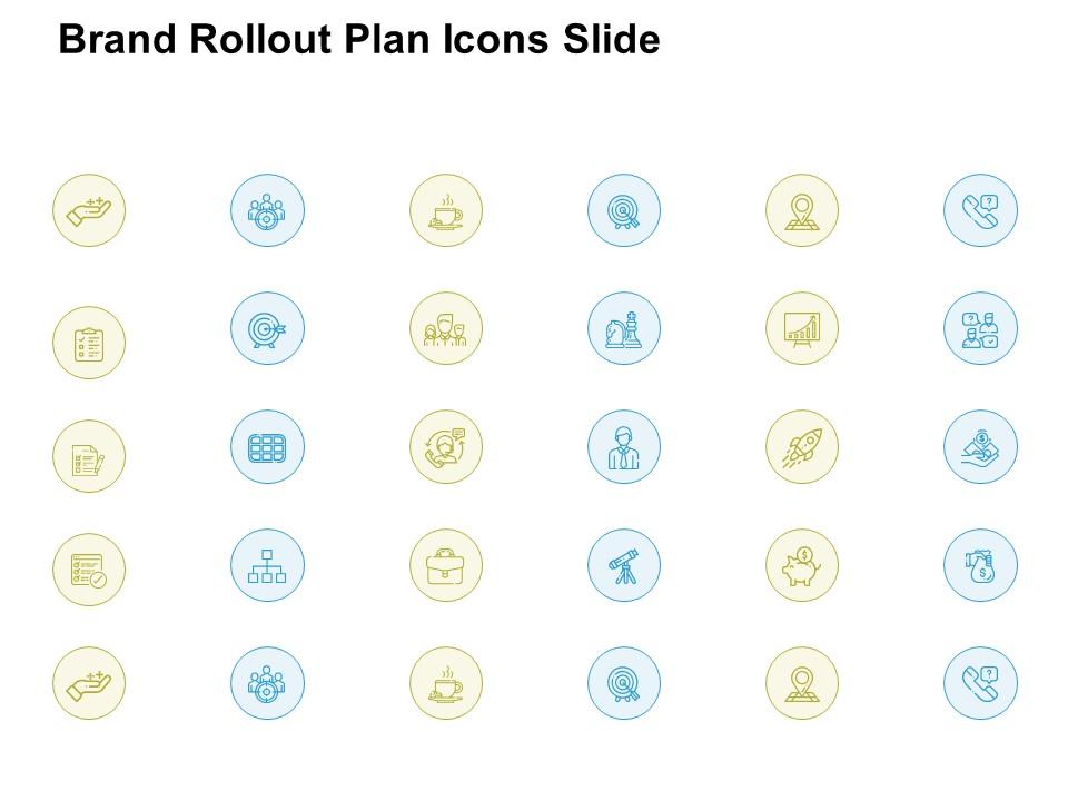 Brand rollout plan icons slide target l861 ppt powerpoint visual aids Slide01