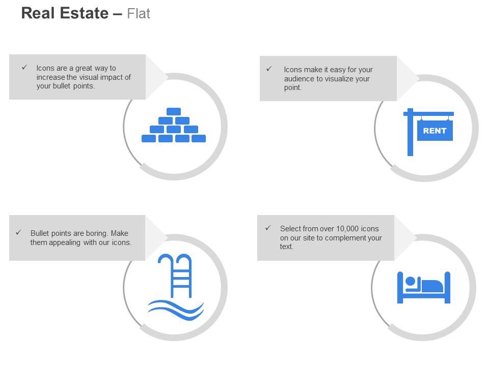 Bricks building for rent pool bedroom ppt icons graphics Slide01
