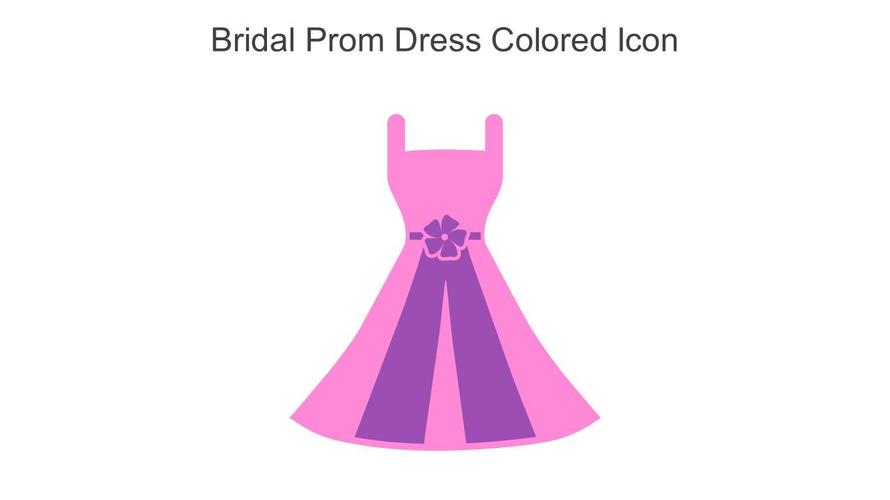 Bridal Prom Dress Colored Icon In Powerpoint Pptx Png And Editable Eps Format