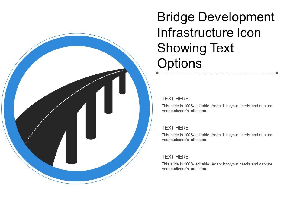 Bridge development infrastructure icon showing text options Slide01