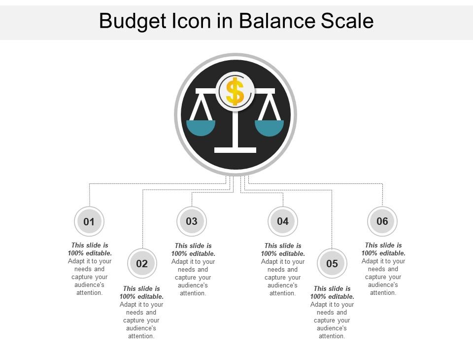 Budget icon in balance scale Slide01