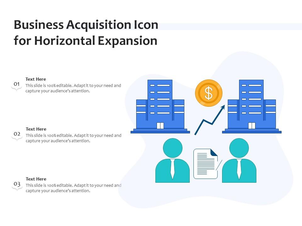 Business acquisition icon for horizontal expansion Slide01