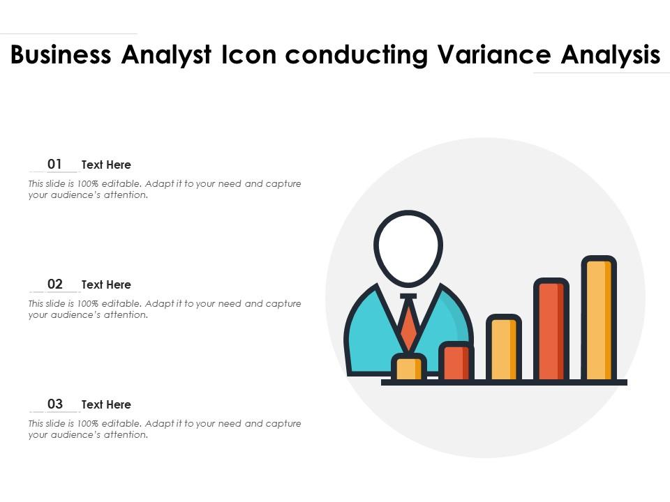 Business analyst icon conducting variance analysis Slide01