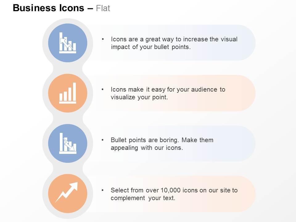 Business bar graph growth decline arrow analysis chart ppt icons graphics Slide01