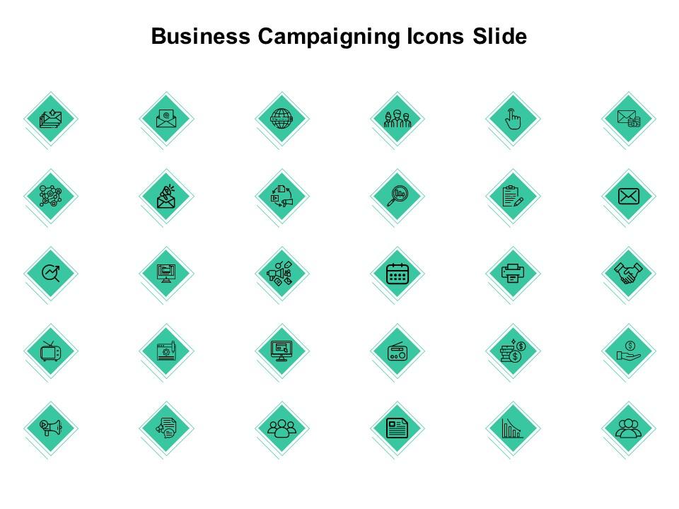 Business campaigning icons slide checklist growth c325 ppt powerpoint presentation infographics rules Slide01