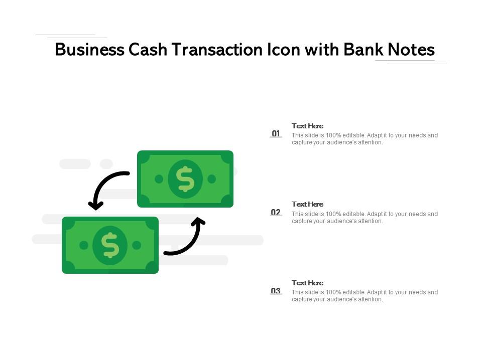 Business cash transaction icon with bank notes Slide01