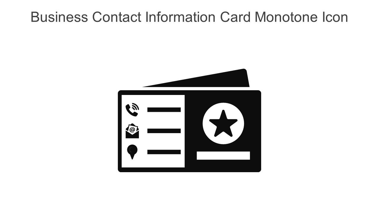 Business Contact Information Card Monotone Icon In Powerpoint Pptx Png And Editable Eps Format Slide01