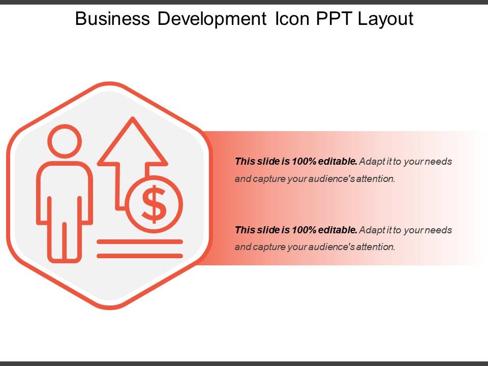 Business development icon ppt layout Slide01