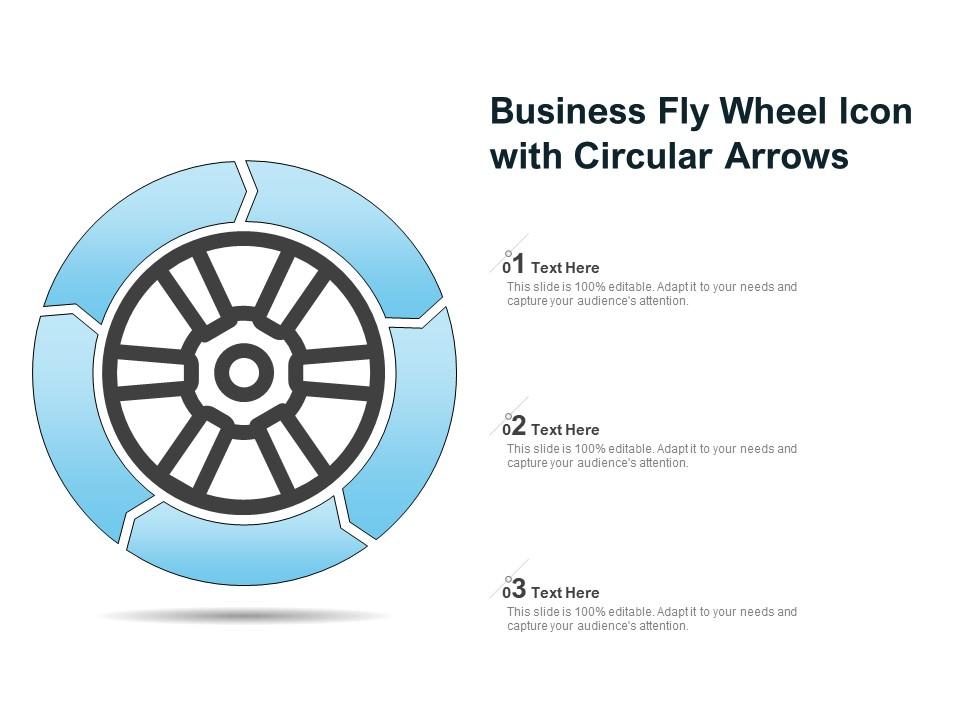 Business fly wheel icon with circular arrows Slide01