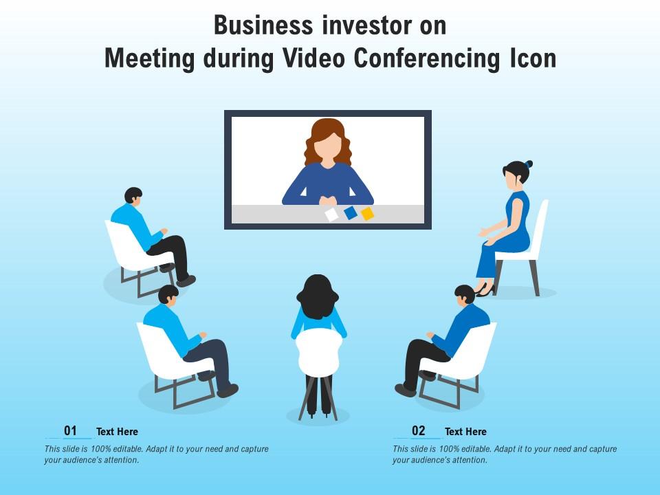 Business investor on meeting during video conferencing icon Slide01