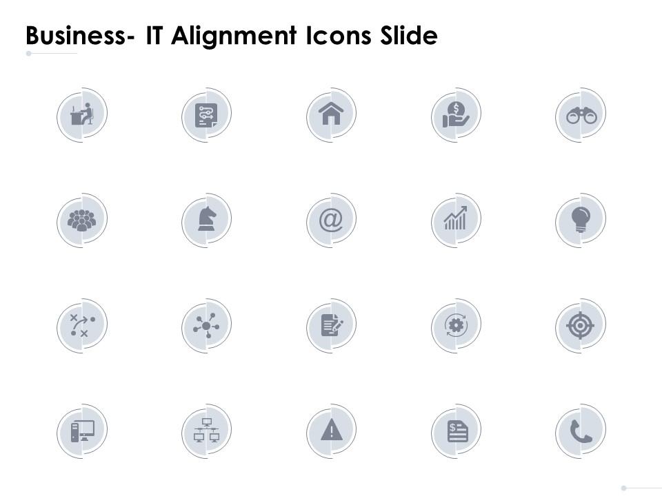 Business it alignment icons slide gears checklist d70 ppt powerpoint presentation ideas Slide01