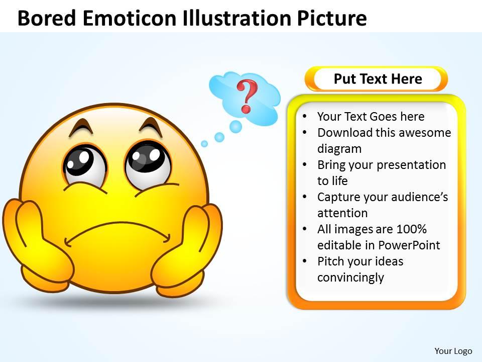 Business powerpoint templates bored emoticon illustration picture sales ppt slides Slide01