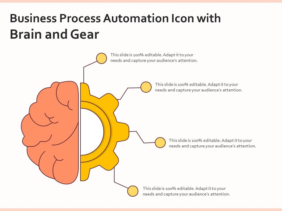 Business process automation icon with brain and gear Slide01
