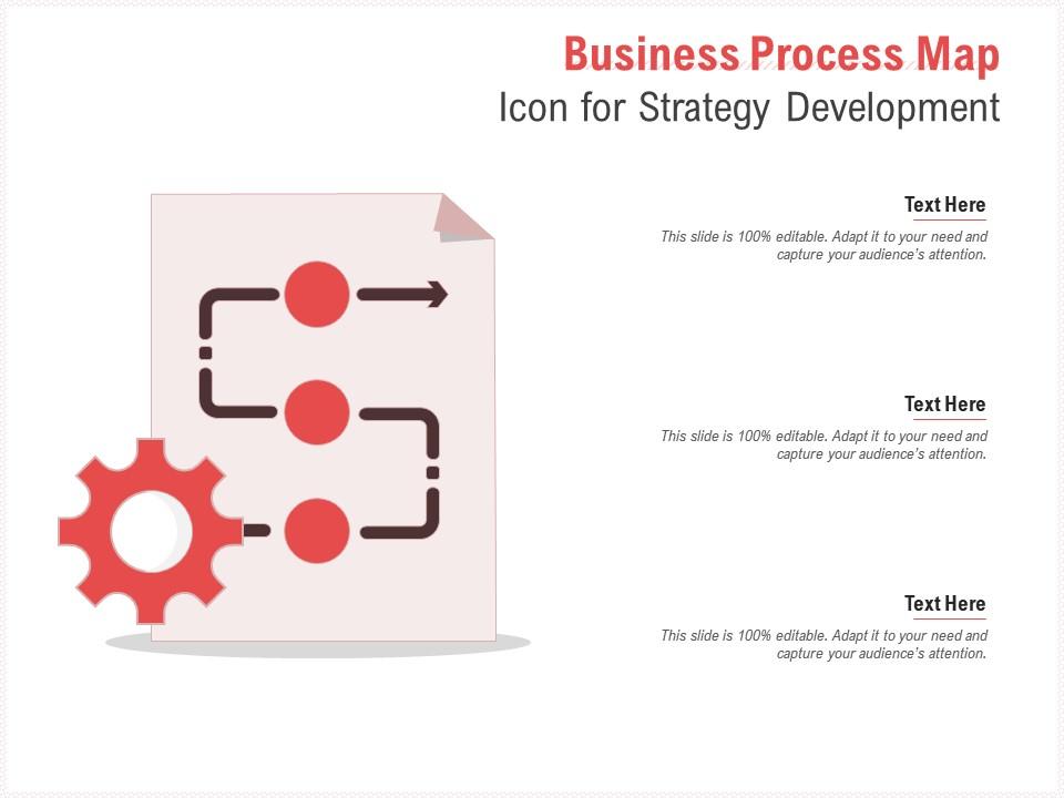 Business process map icon for strategy development Slide01