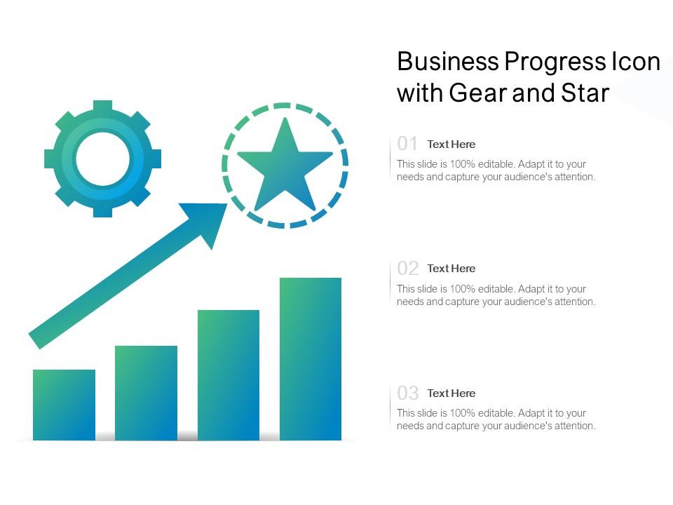 Business progress icon with gear and star Slide01