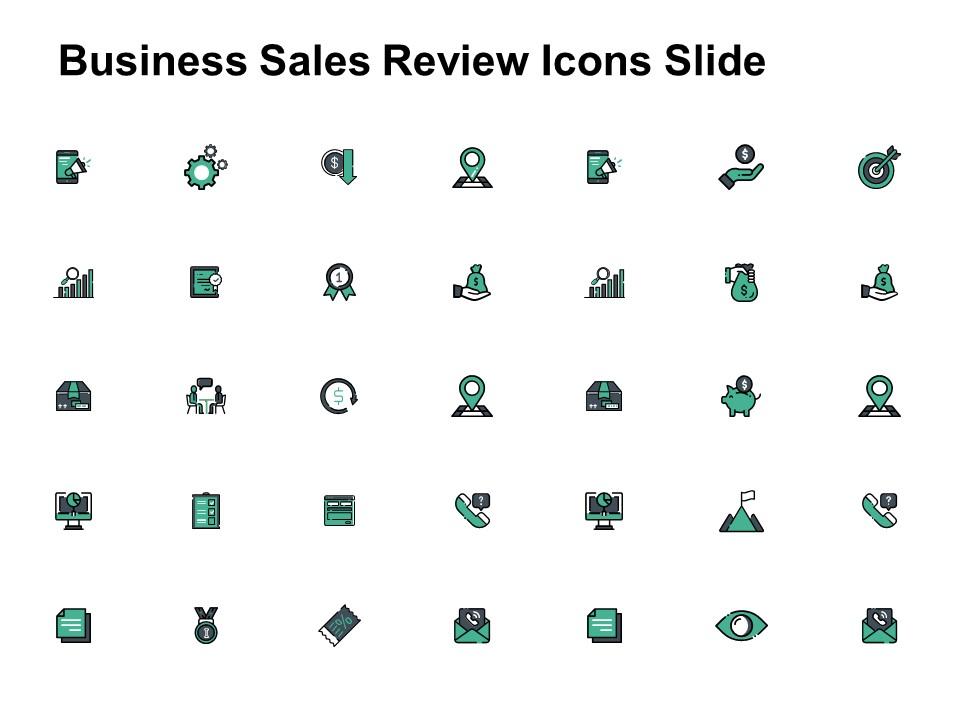Business sales review icons slide location ppt powerpoint presentation diagram lists Slide01