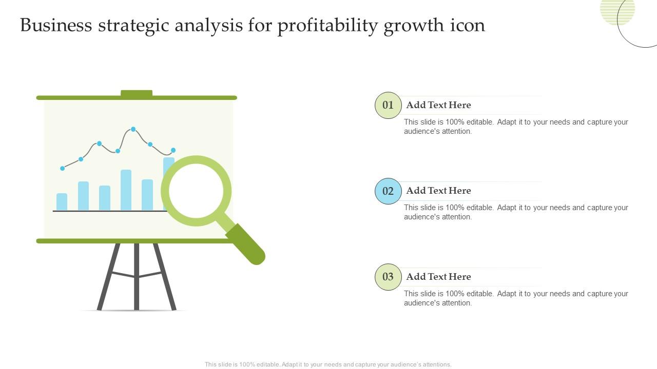 Business Strategic Analysis For Profitability Growth Icon Slide01