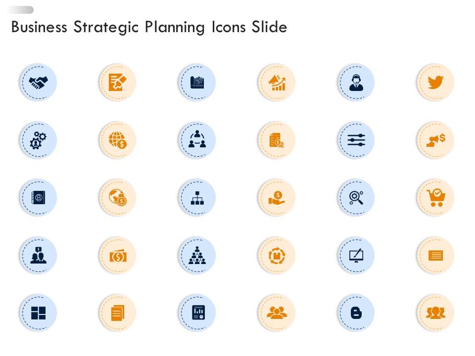 Business strategic planning icons slide ppt portrait Slide01
