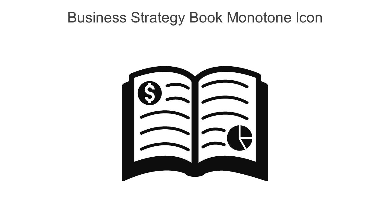 Business Strategy Book Monotone Icon In Powerpoint Pptx Png And Editable Eps Format