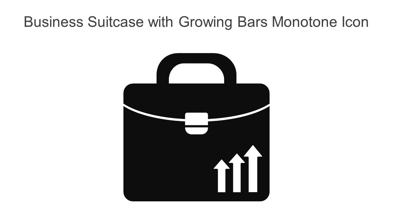 Business Suitcase With Growing Bars Monotone Icon In Powerpoint Pptx Png And Editable Eps Format Slide01