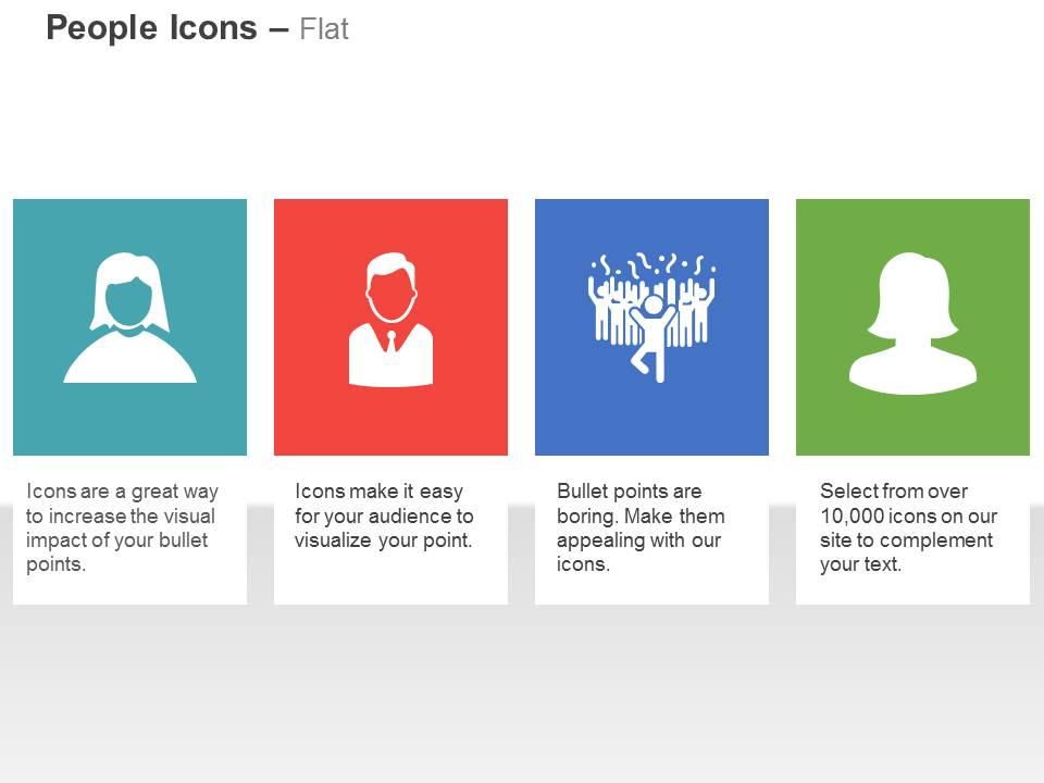 Business woman team celebration candidate selection ppt icons graphics Slide01